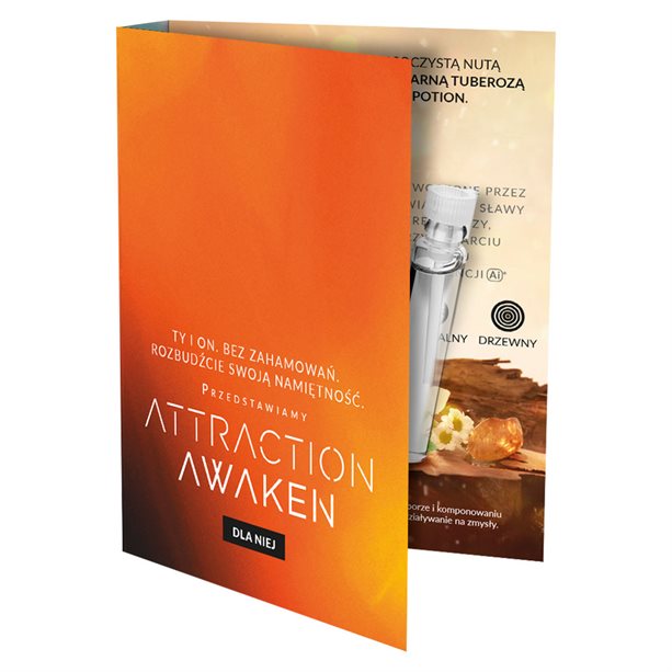 Woda perfumowana Attraction Awaken dla Niej – ulotka z próbką