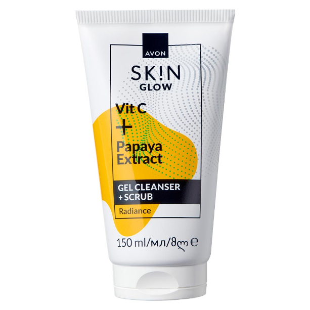 Rozświetlający żel do mycia twarzy i peeling 2 w 1